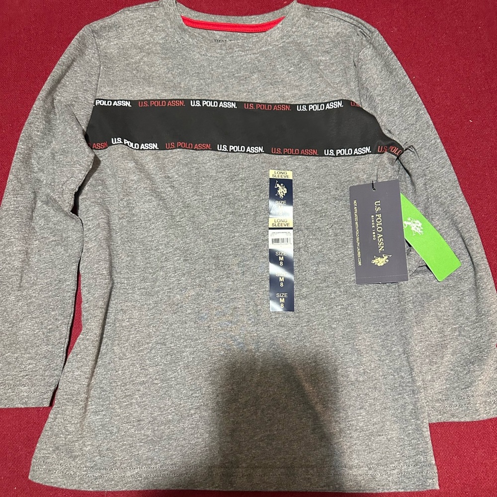 U.S. Polo Assn. Long Sleeve T-Shirt Kids Size M(8) New w/tags